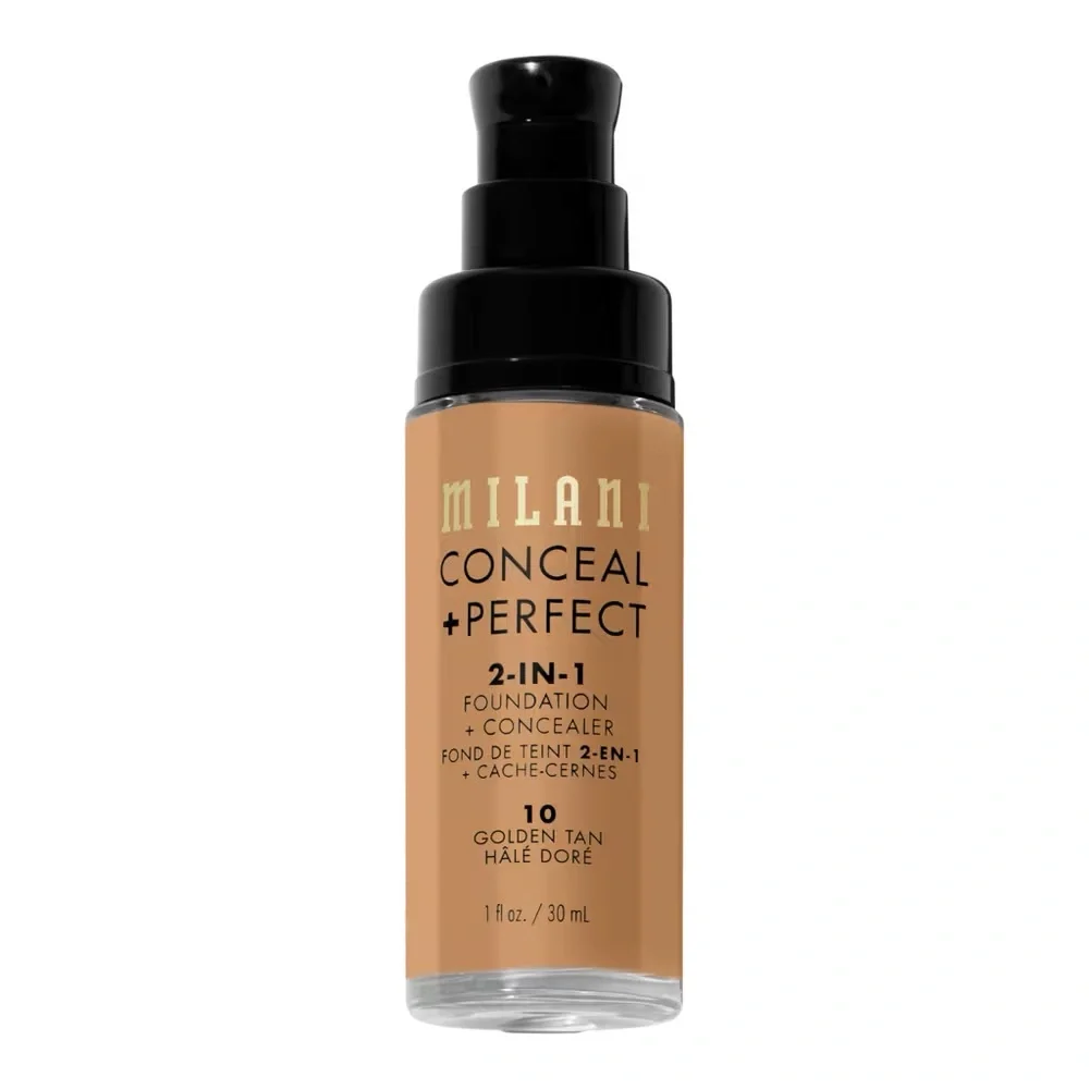 MILANI Conceal + Perfect 2-in-1 Foundation Concealer- Golden Tan, NEW